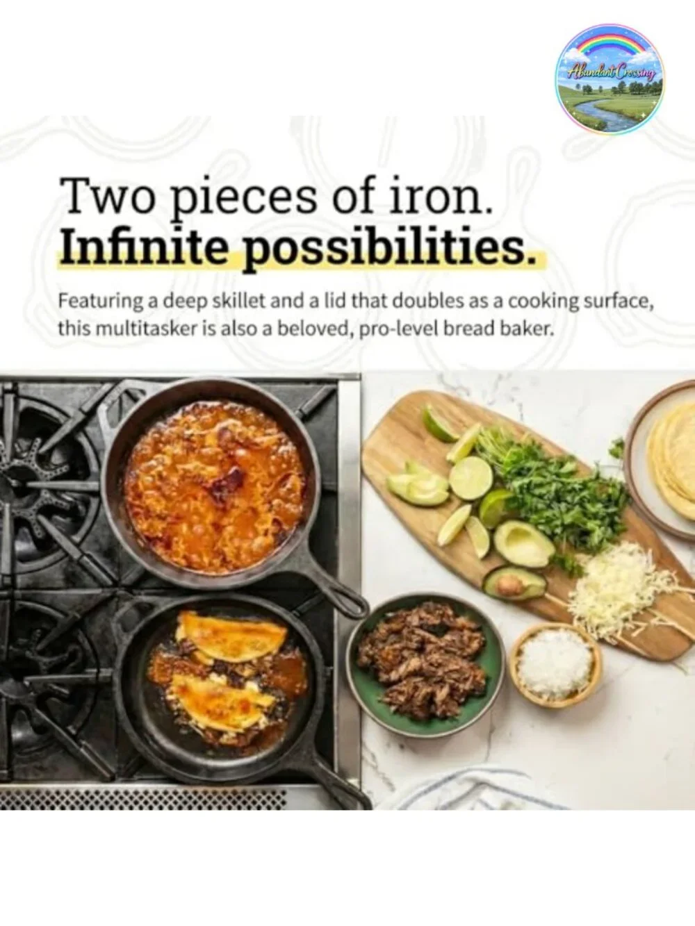 Cast Iron Combo Cooker 3.2 Qt Dutch Oven with 10.25